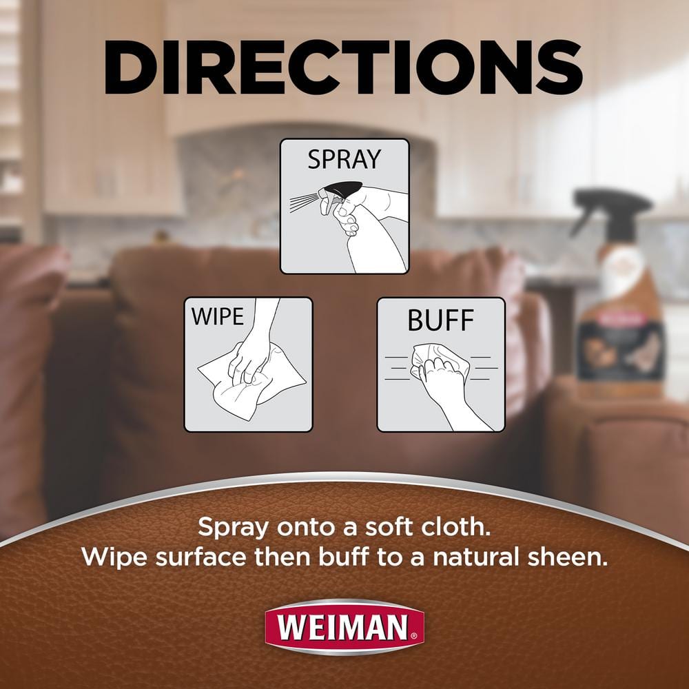 Weiman Leather Cleaner and Conditioner Floral Scent 22 oz Trigger Spray Bottle