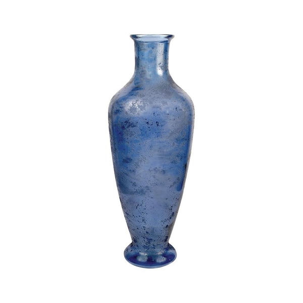 Titan Lighting Adura 29 in. Glass Decorative Vase in Textured Marina
