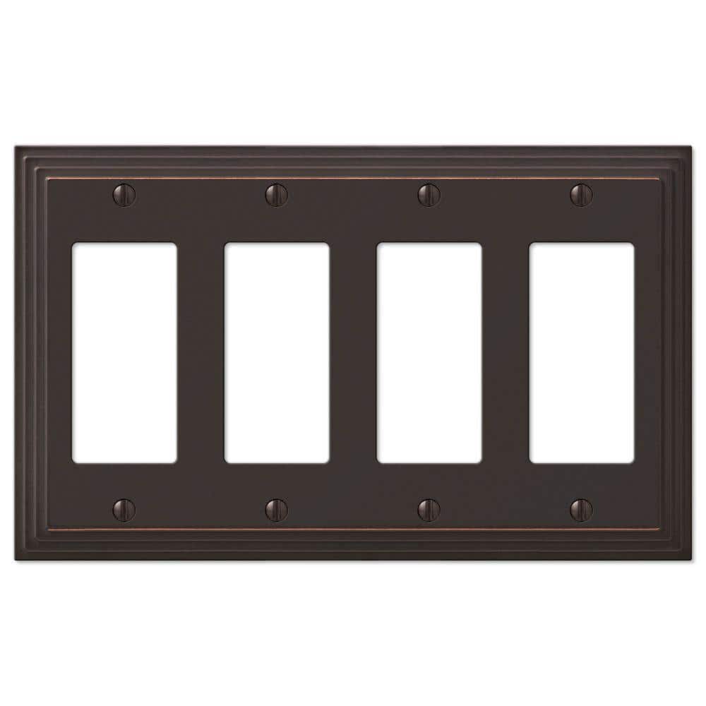 Aged Bronze Quad Rocker Cast Metal Wallplate