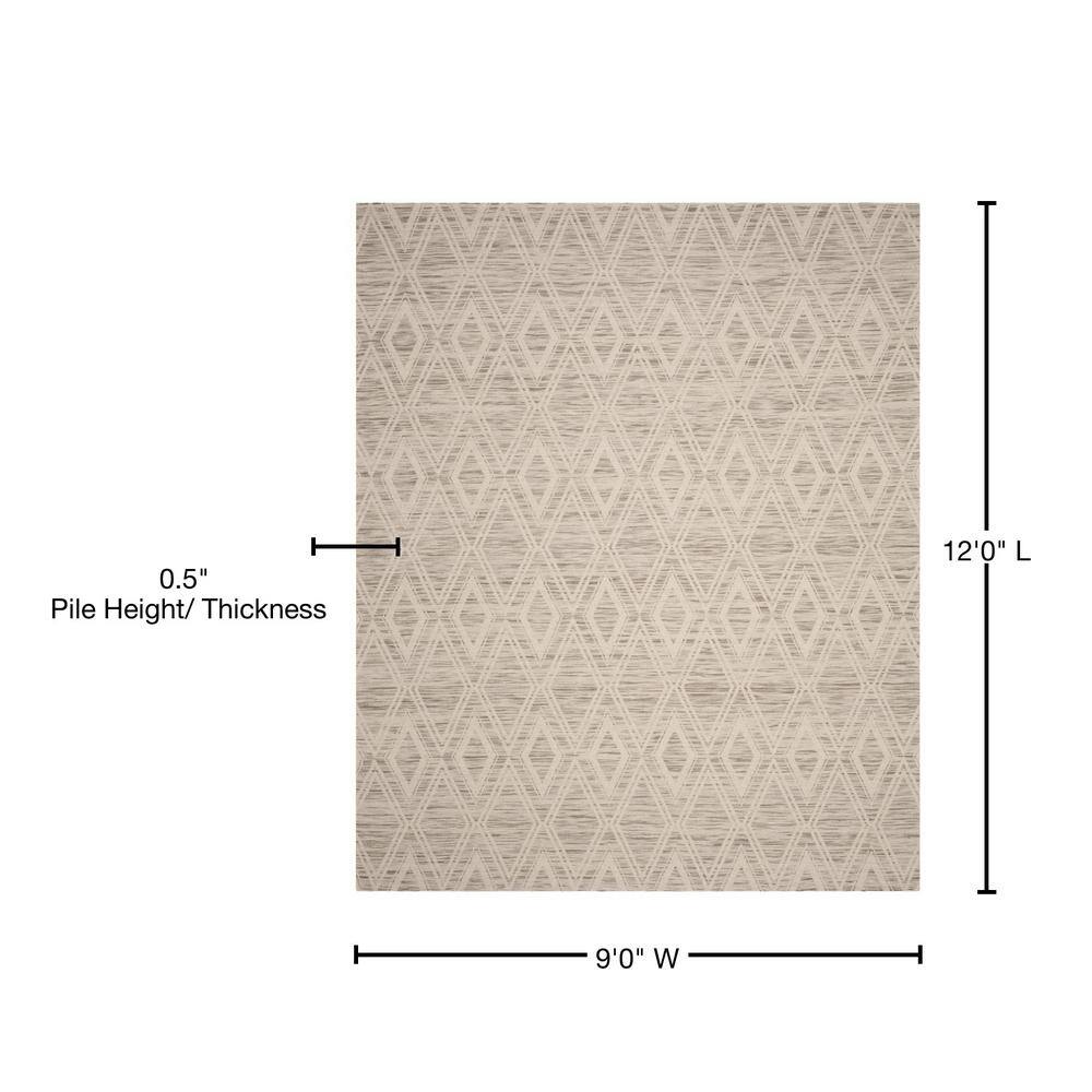 Ivory Geometric Wool Square Handwoven Area Rug 54"