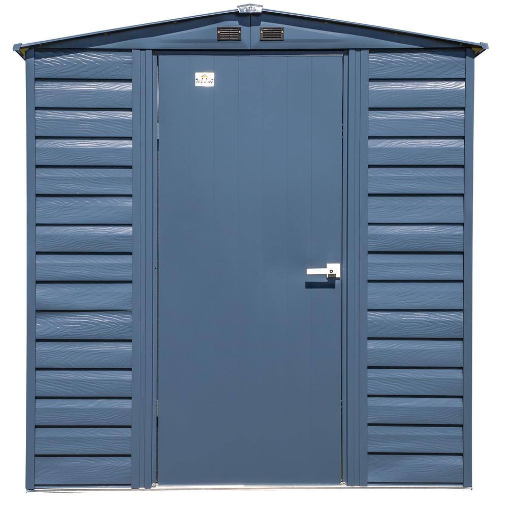 6 ft. x 7 ft. Blue Grey Galvanized Steel Storage Shed