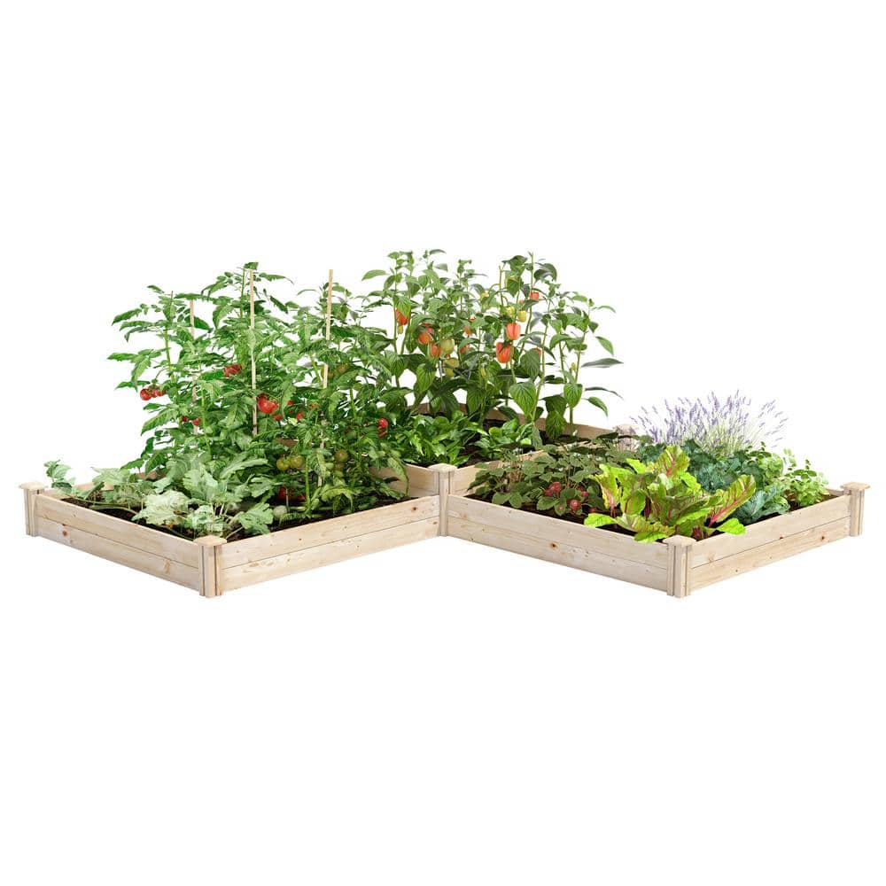 4 ft. x 12 ft. 2-Tiers Original Pine Raised Garden Bed