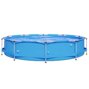 12 ft. x 30 in. Outdoor Round Metal Frame Above Ground Swimming Pool for Backyard, Garden Frame Pool for Kids, Family