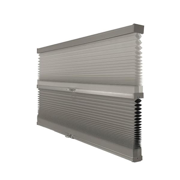 Cut-to-Size Tarpaulin Grey Cordless Day and Night Privacy Blackout Polyester Cellular Shade 59.25 in. W x 72 in. L
