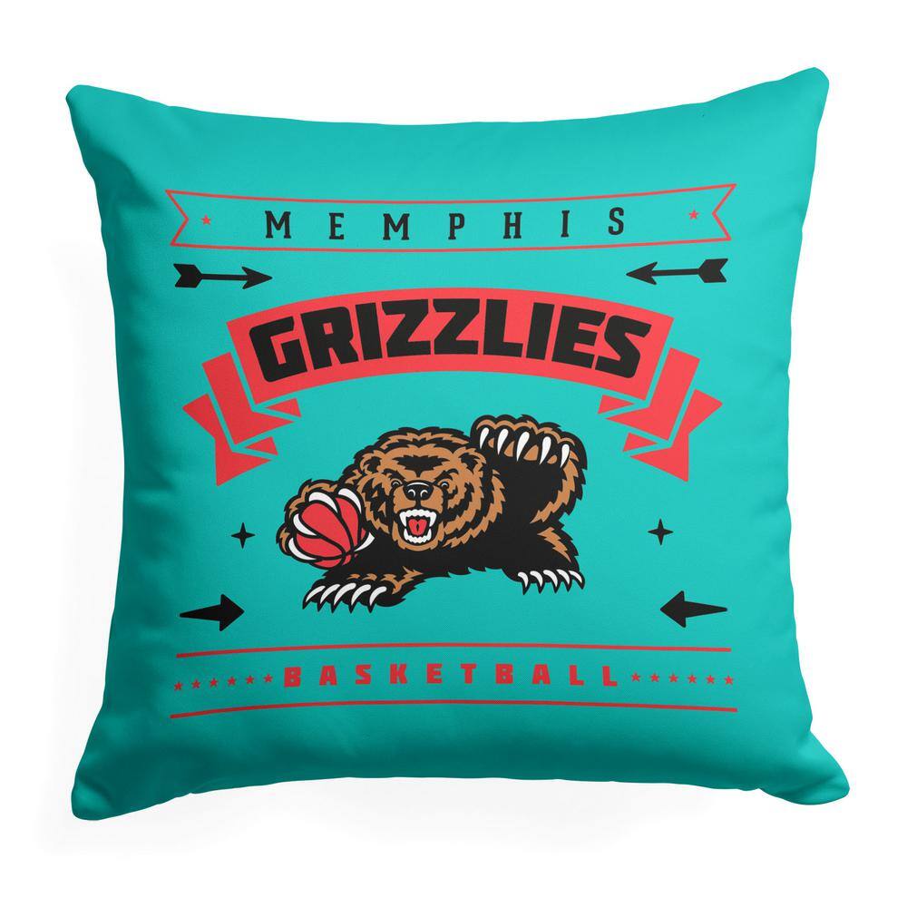 NBA Hardwood Classic Grizzlies Printed Multi-Color 18 in x 18 in Throw Pillow price history on PriceWatchPro