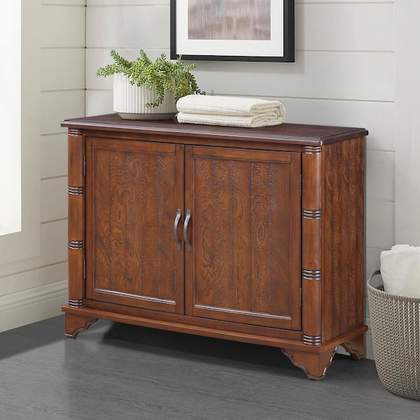 Jemima Brown Wood 40 in. Modern Buffet Storage Sideboard, Storage Cabinet with Adjustable Shelves, Doors, Light Espresso