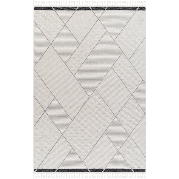 Livabliss Finland Grey/Black 9 ft. x 12 ft. Modern Indoor Area Rug