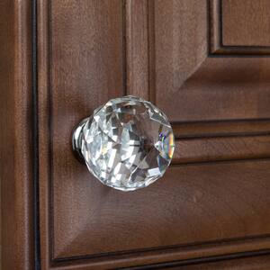 1-5/8 in. Clear Large K9 Crystal with Polished Chrome Base Cabinet Knob (10-Pack)