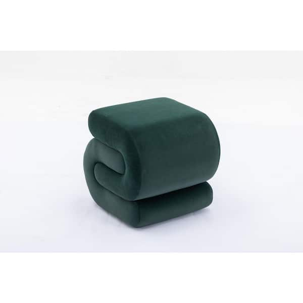 Modern Velvet Foot Stool Ottoman, S-Shaped Ottoman Footstool