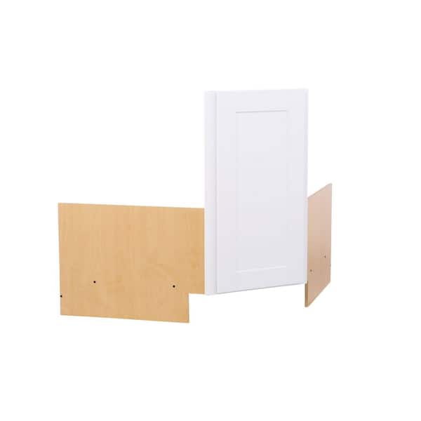 Shaker 36 in. W x 24 in. D x 34.5 in. H Partially Assembled Corner Sink Base Cabinet in Satin White