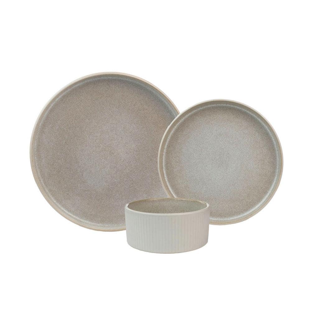 Anderson Reactive Cream Stoneware 12-Pieces Set