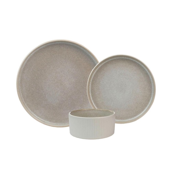 Anderson Reactive Cream Stoneware 12-Pieces Set