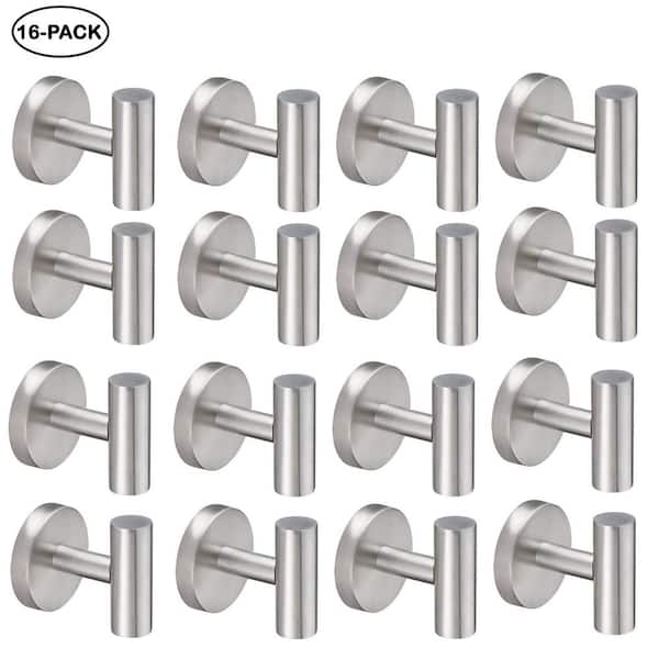Knob Hooks Robe/Towel Hook 2.25 in Brushed Nickel 16-Pack