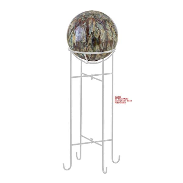 10 in. Tall Indoor/Outdoor Glazed Ceramic Gazing Globe Yard Decoration