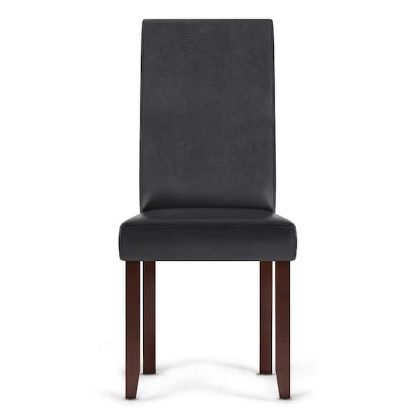 Black leather parsons dining outlet chairs