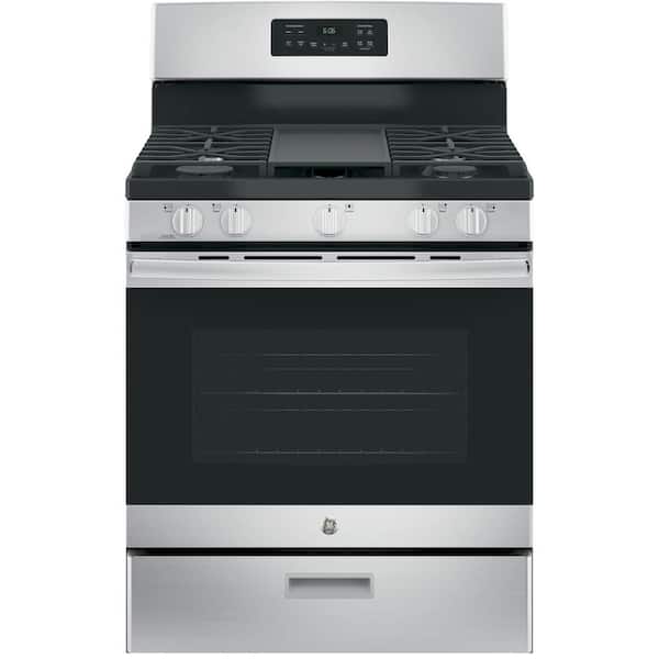 GE 30 in. 5.0 cu. ft. Gas Range in Stainless Steel with Griddle