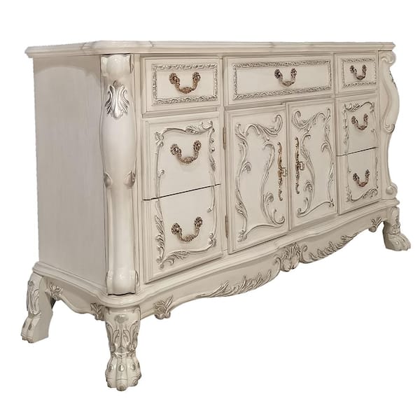 Acme Furniture Dresden Antique White Finish 7 20.5 in. Dresser 