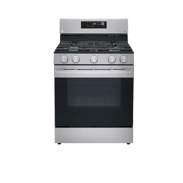 LG 30 in. 5.8 cu.ft. Smart Single Oven Gas Range with EasyClean, Wi-Fi Enabled in. Stainless Steel