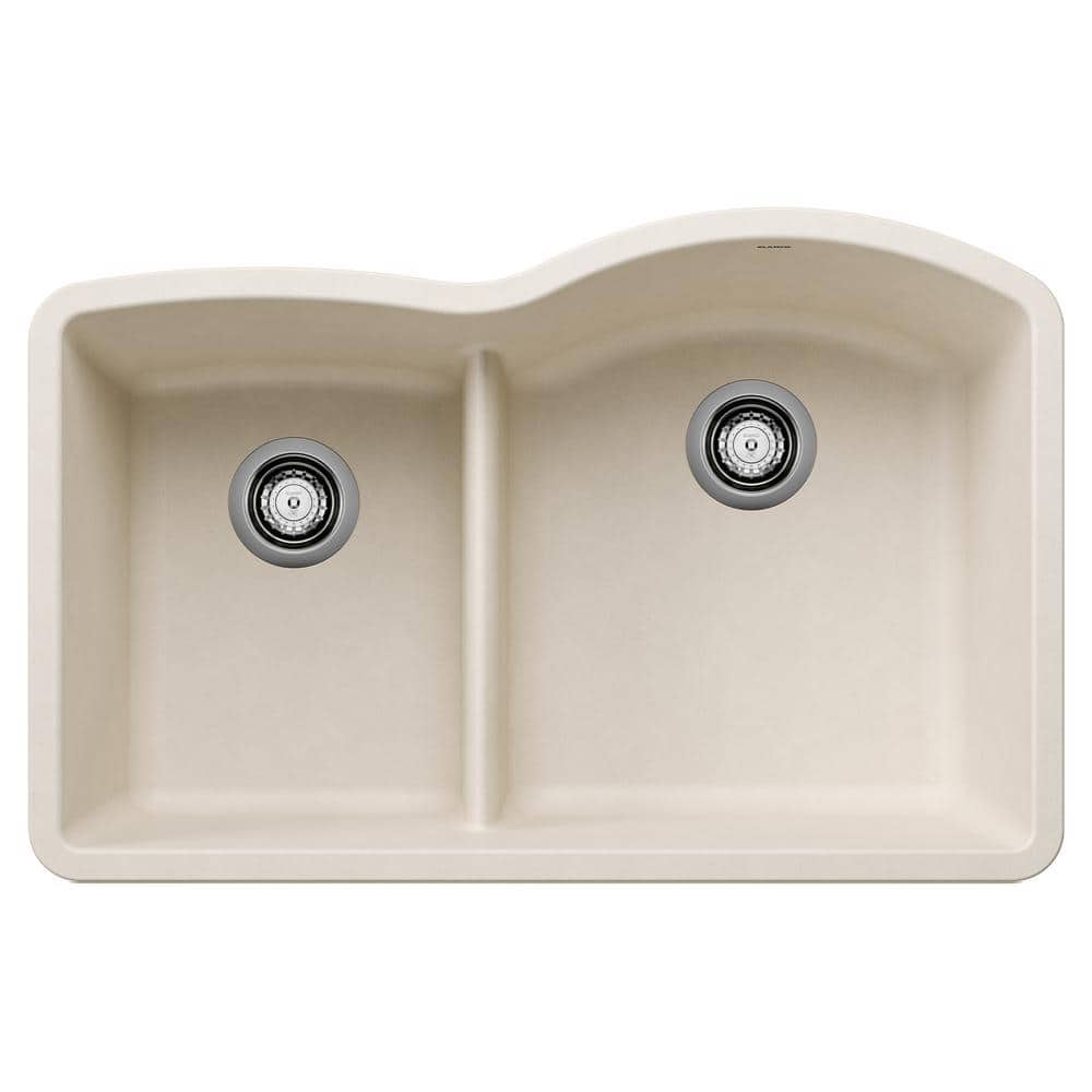 DIAMOND 32 in. Undermount Double Bowl Soft White Granite Composite Kitchen 