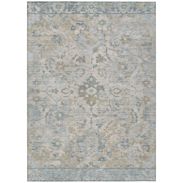 Chantille Machine Washable Indoor/Outdoor Abstract ACN3165 Linen 5 ft. x 7 ft. 6 in. Area Rug