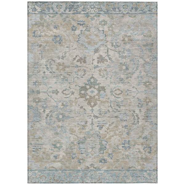 Chantille Machine Washable Indoor/Outdoor Abstract ACN3165 Linen 9 ft. x 12 ft. Area Rug