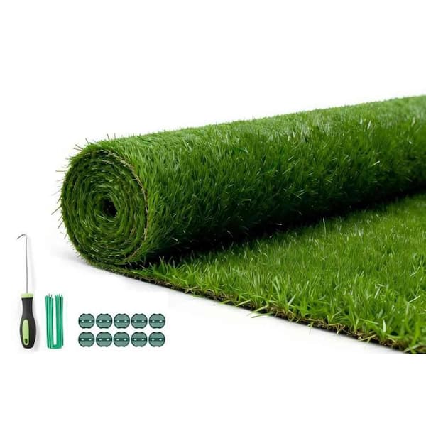 Boyel Living Deluxe 7 ft. x 15 ft. Green Artificial Grass Turf
