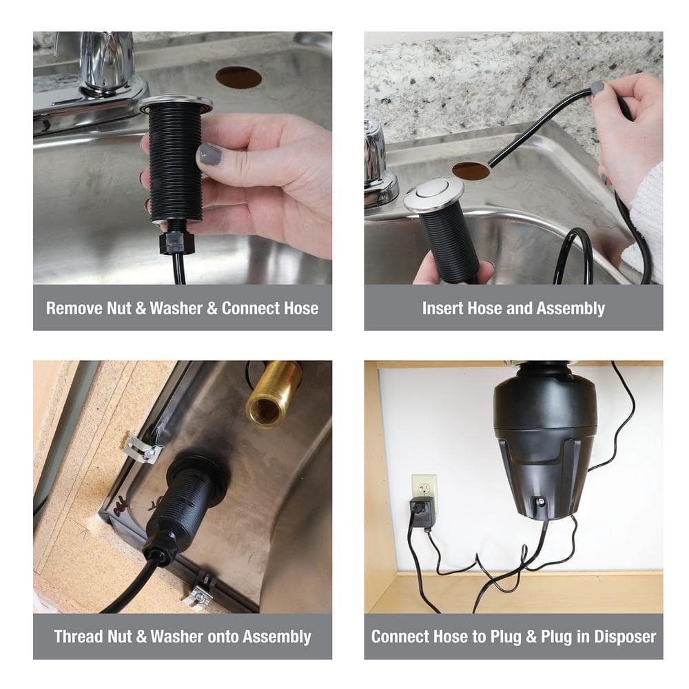 Universal Stainless Steel Garbage Disposal Air Switch