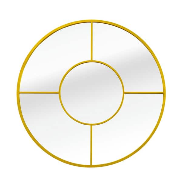 36 in. W x 36 in. H Round Framed Wall Bathroom Vanity Mirror in Gold, Decoration Mirror with 4 mm HD Glass