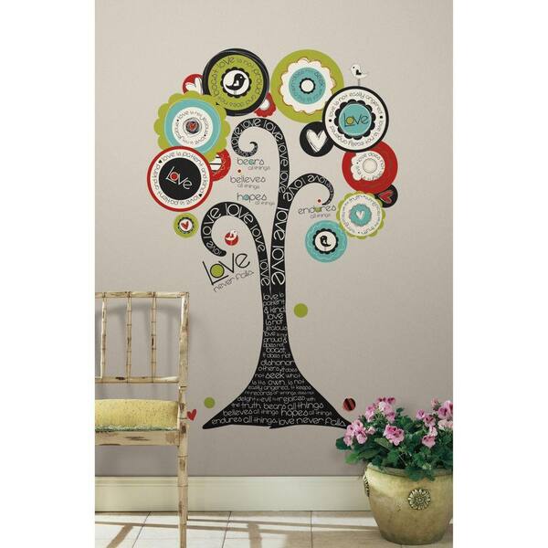 Unbranded 27 in. x 40 in. Tree of Hope 32-Piece Peel and Stick Giant Wall Decal