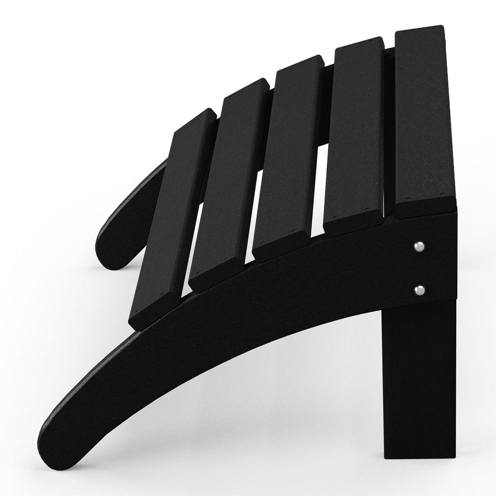 Black Poly Plastic Outdoor Folding Adirondack Ottoman