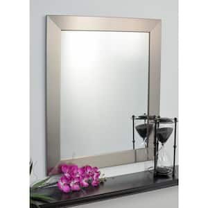 Large Rectangle Silver Modern Mirror (41 in. H x 32 in. W)