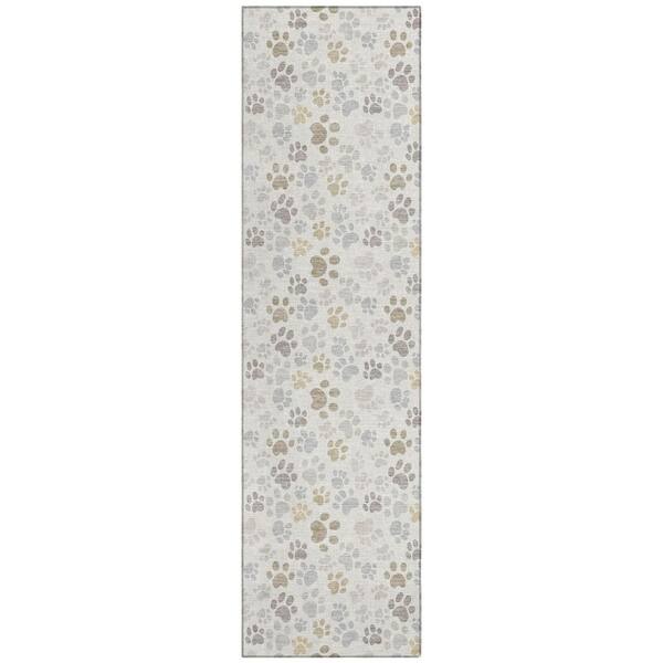 Chantille Machine Washable Indoor/Outdoor Abstract ACN3061 Ivory 2 ft. x 7 ft. Runner Rug
