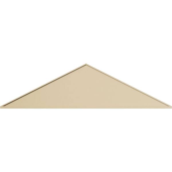 Ekena Millwork 82-in W x 21-1/2-in H x 2-in P (Pitch 6/12) Peaked Cap Smooth Signature Urethane Pediment, Primed Tan