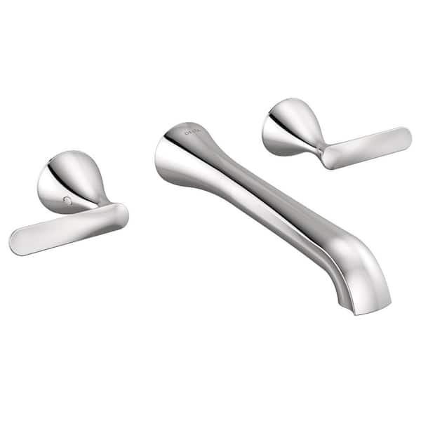 Bonacci Double Handle Wall Mounted Bathroom Faucet in Polished Chrome