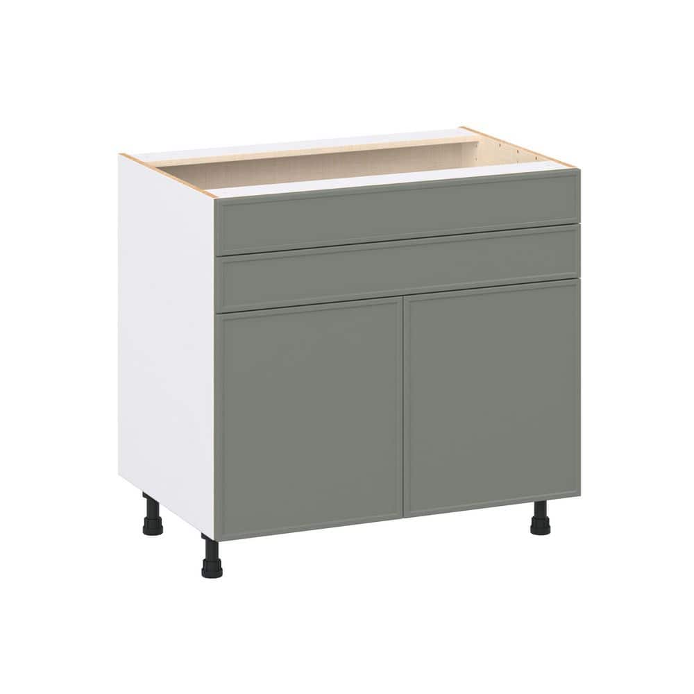 Fairview 36 in. W x 24 in. D x 34.5 in. H Assembled Slim Shaker Cooktop Base Kitchen Cabinet in Moss Green w/ 2-Drawers price history on PriceWatchPro