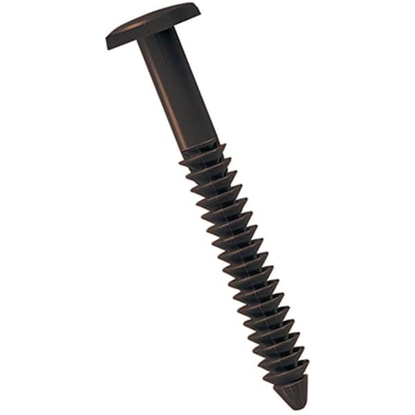 Ekena Millwork 3 in. Musket Brown Lifetime Vinyl Shutter-Lok's Fasteners (4-Pack)