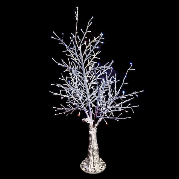 HOLIDYNAMICS HOLIDAY LIGHTING SOLUTIONS Winter Bark Tree 48 in. Pre-Lit LED - 400 LED Pure White Lights Plus 50 Extra Twinkling LED Lights