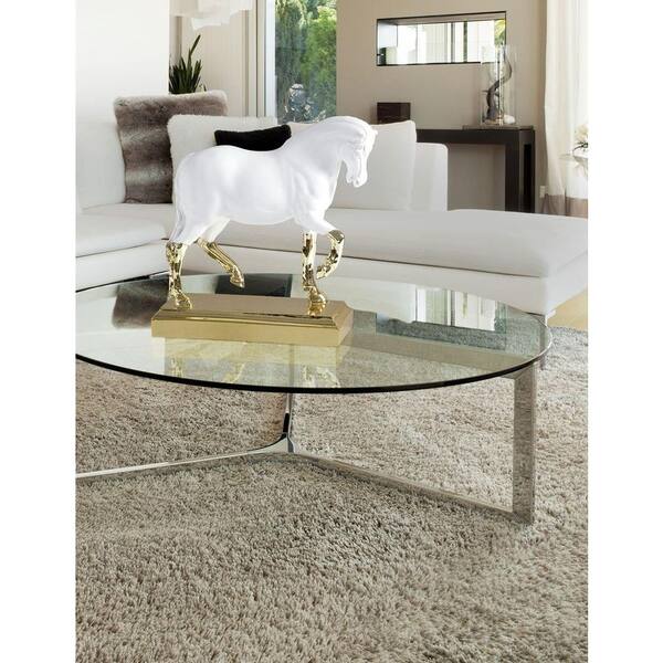 Renwil Gold Steed Decorative Statue in Gold and Matte White