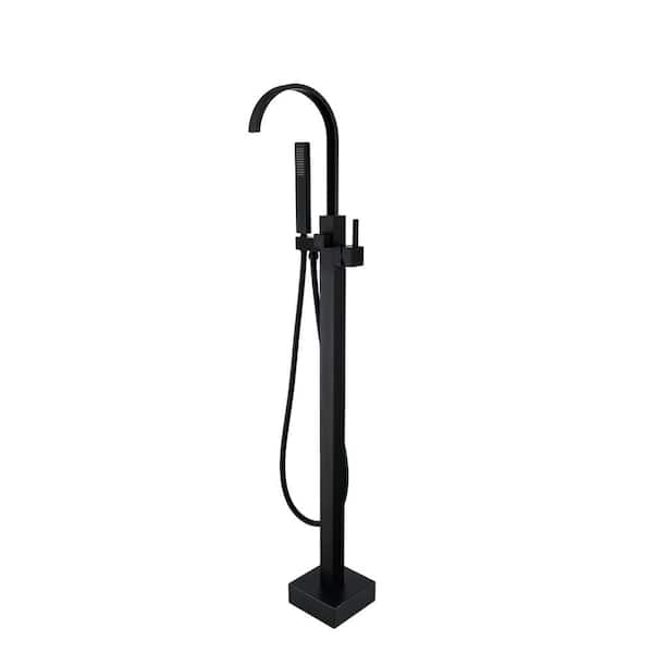 Maincraft Single-Handle Freestanding Tub Faucet with Hand Shower Head in Matte Black