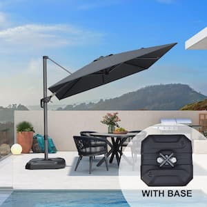 PURPLE LEAF 9 ft. Square Aluminum Outdoor Cantilever Patio