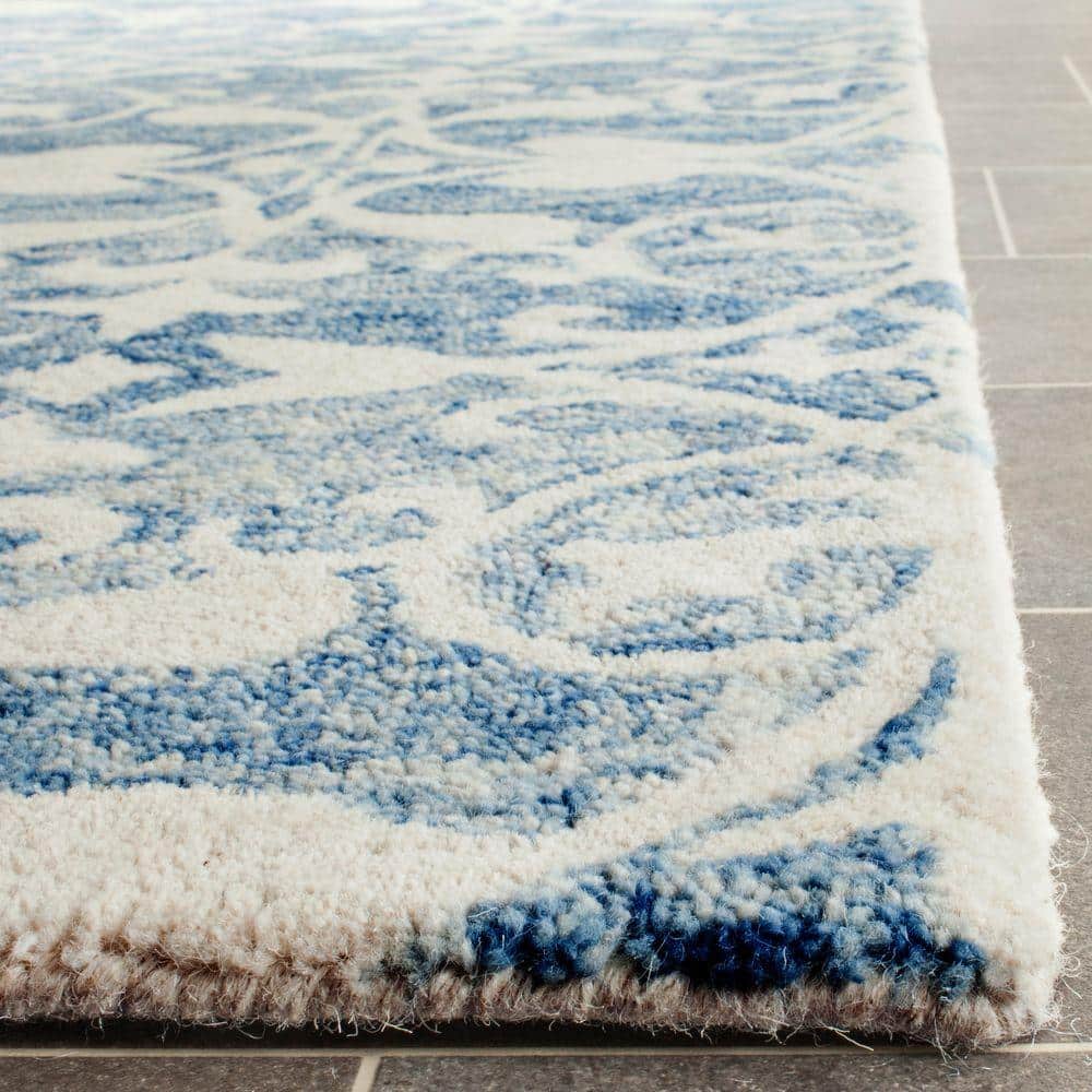 Off-White Hand-Tufted Wool Reversible Round Rug, 24"