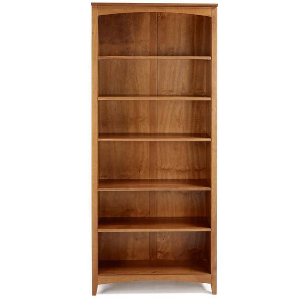 Camaflexi Shaker Style 72 In Cherry, 6 Shelf Solid Wood Bookcase
