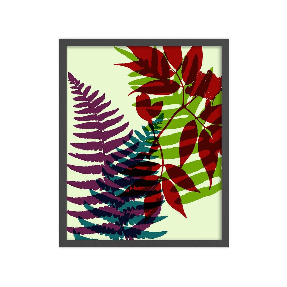 Modern Leaves Framed Nature Art Print 42 in. x 34 in.