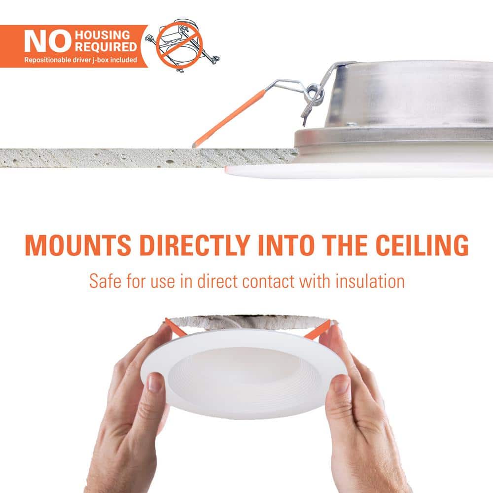 6-Inch White Adjustable LED Downlight for Indoor/Outdoor Use