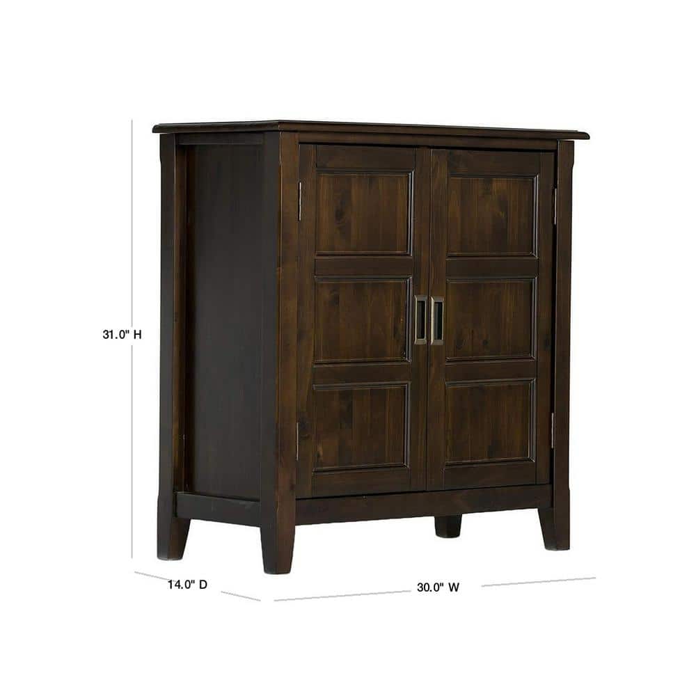 Burlington Transitional Mahogany Brown Low Storage Cabinet with Adjustable Shelving