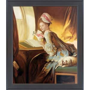 The Love Letter, 1770 by Jean-Honore Fragonard Gallery Black Framed People Oil Painting Art Print 24 in. x 28 in.