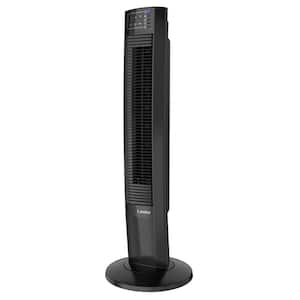 Wind Tower 35 in. Oscillating Black Tower Fan with Timer, Nighttime Mode and Remote Control