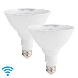 Luvoni 90-Watt Equivalent PAR 38 Dimmable Color Changing Smart Wi-Fi Light Bulb, No Hub Required (2-Pack)