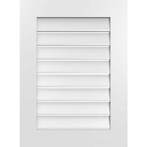 22 in. x 30 in. Vertical Surface Mount PVC Gable Vent: Functional with Standard Frame