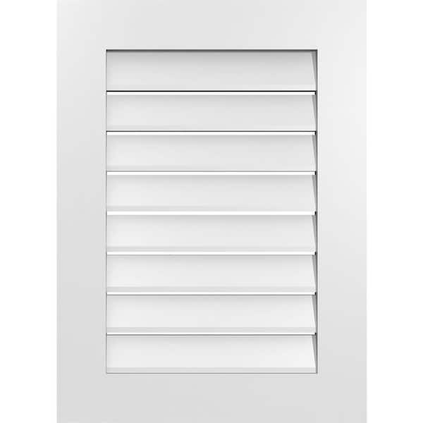 Ekena Millwork 22 in. x 30 in. Vertical Surface Mount PVC Gable Vent: Functional with Standard Frame